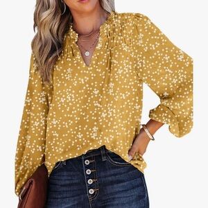 Yellow Polka Dot Women's Top